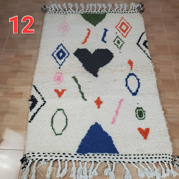 UNIQUE small berber rug, Handmade Rug , 3x5ft Moroccan Rug, 3x5ft Rug, Beniourain Wool Rug, Geometric Rug, Handwoven Rug, Area Rug