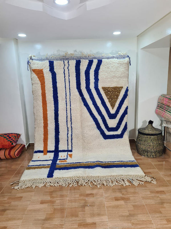 UNIQUE medium 5x8ft berber rug, Handmade Rug , medium 5x8ft Moroccan Rug, medium 5x8ft Rug, Beniourain Wool Rug, Geometric Rug, Handwoven Rug, Area Rug