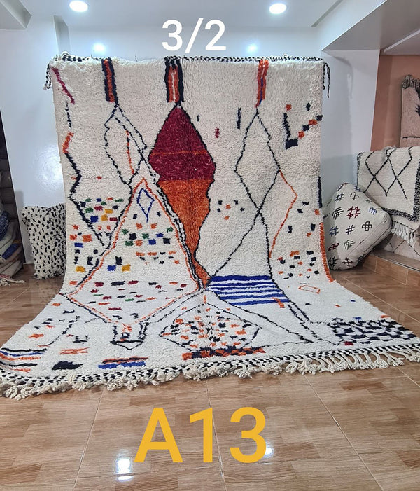 Transform Your Space with the Intricate Design of this Handmade Moroccan Rug 6.5x10ft