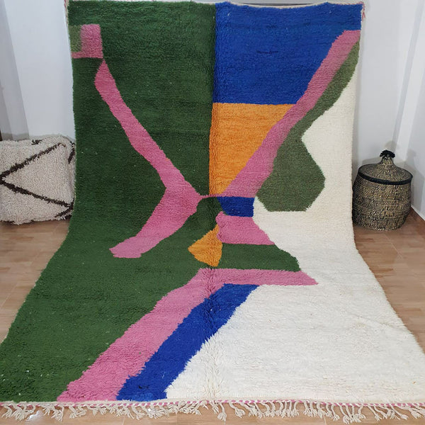 Transform Your Space with the Intricate Design of this Handmade Moroccan Rug 6.5x10ft