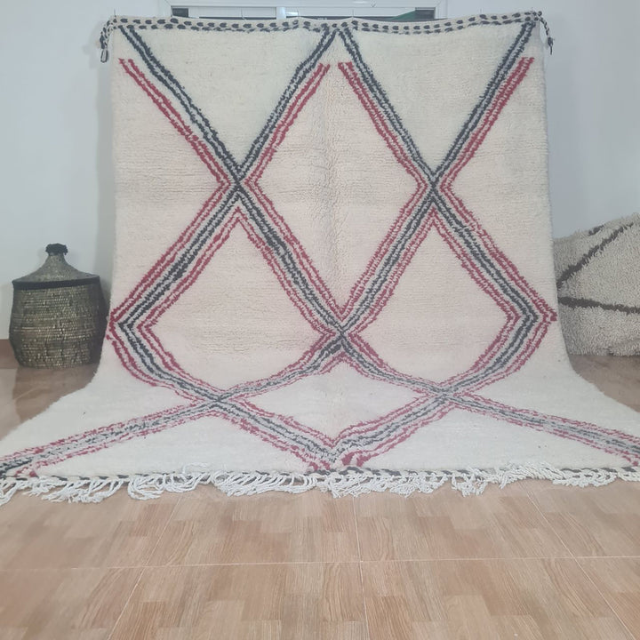 Transform Your Space with the Intricate Design of this Handmade Moroccan Rug 6.5x10ft