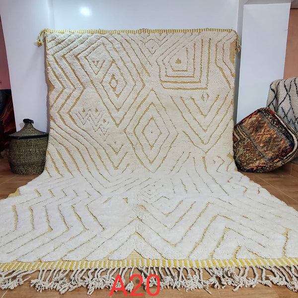 Transform Your Space with the Intricate Design of this Handmade Moroccan Rug 6.5x10ft