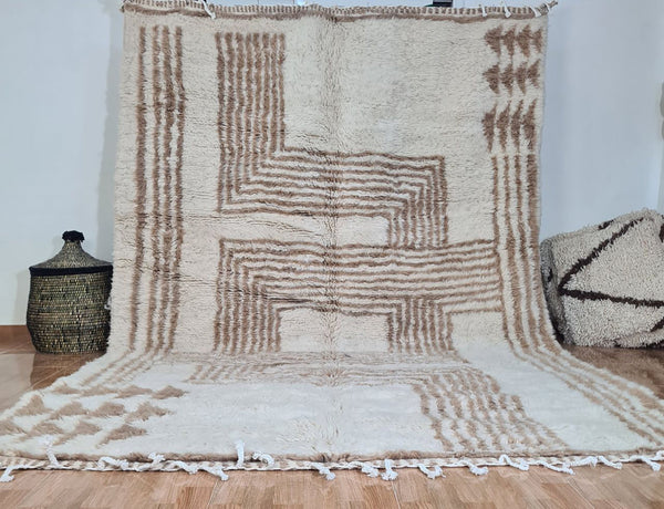 Transform Your Space with the Intricate Design of this Handmade Moroccan Rug 6.5x10ft