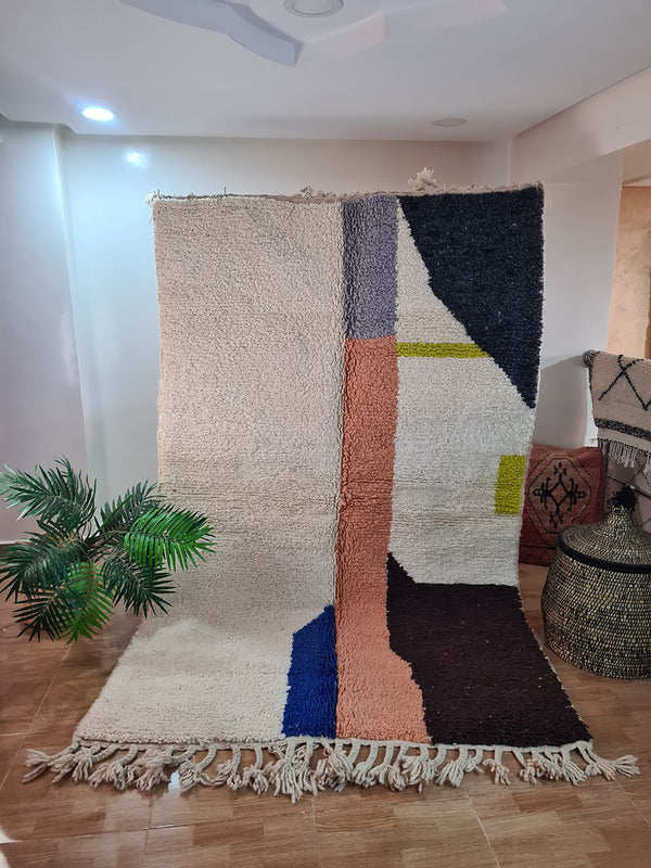 BENIOURAIN RUG, Handmade Rug , 5x8ft Moroccan Rug, 5x8ft Rug, Beniourain Wool Rug, Geometric Rug, Handwoven Rug, Area Rug,bedroom rug,Azilal rug,Berber Rug