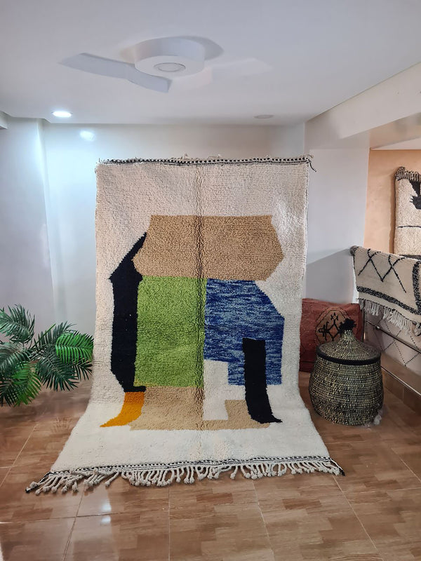 BENIOURAIN RUG, Handmade Rug , 5x8ft Moroccan Rug, 5x8ft Rug, Beniourain Wool Rug, Geometric Rug, Handwoven Rug, Area Rug,bedroom rug,Azilal rug,Berber Rug