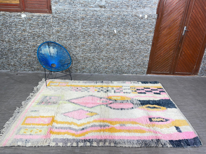 Antique Moroccan te   Amazing Moroccan Rug, Handmade Boujaad Rug, Azilal rug, Abstract Rug