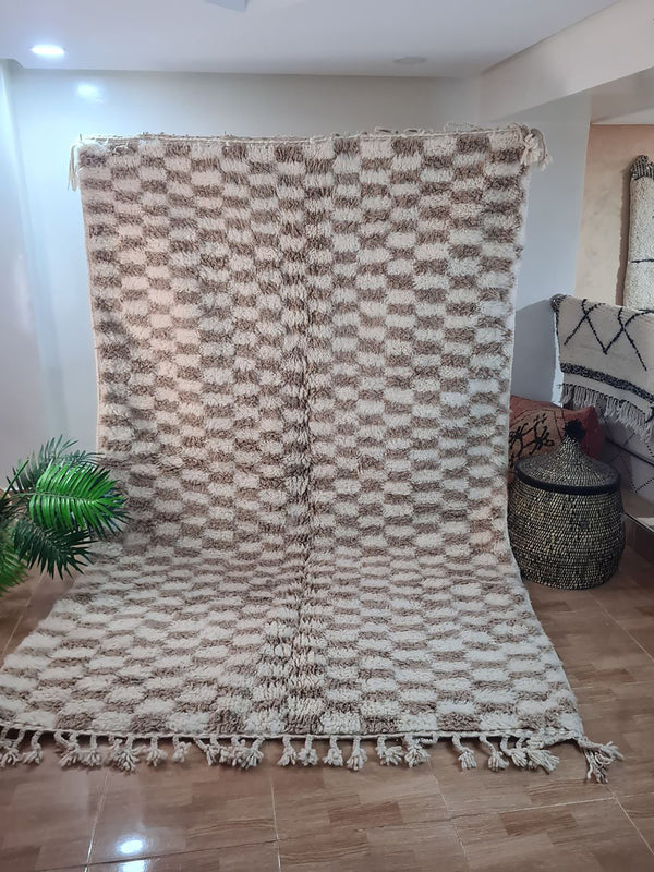 Checkered, Handmade Rug , 5x8ft Moroccan Rug, 5x8ft Rug, Beniourain Wool Rug, Geometric Rug, Handwoven Rug, Area Rug,bedroom rug,Azilal rug,Berber Rug