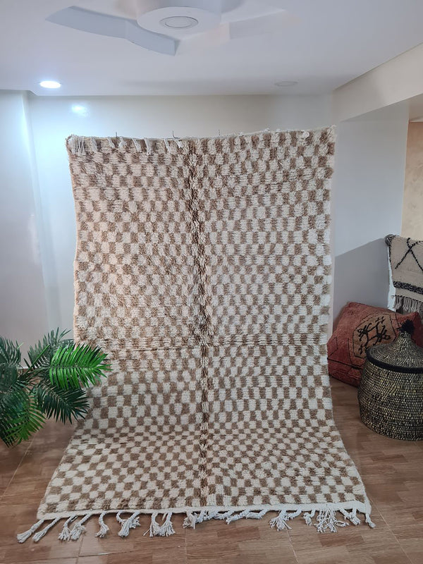 Checkered, Handmade Rug , 5x8ft Moroccan Rug, 5x8ft Rug, Beniourain Wool Rug, Geometric Rug, Handwoven Rug, Area Rug,bedroom rug,Azilal rug,Berber Rug