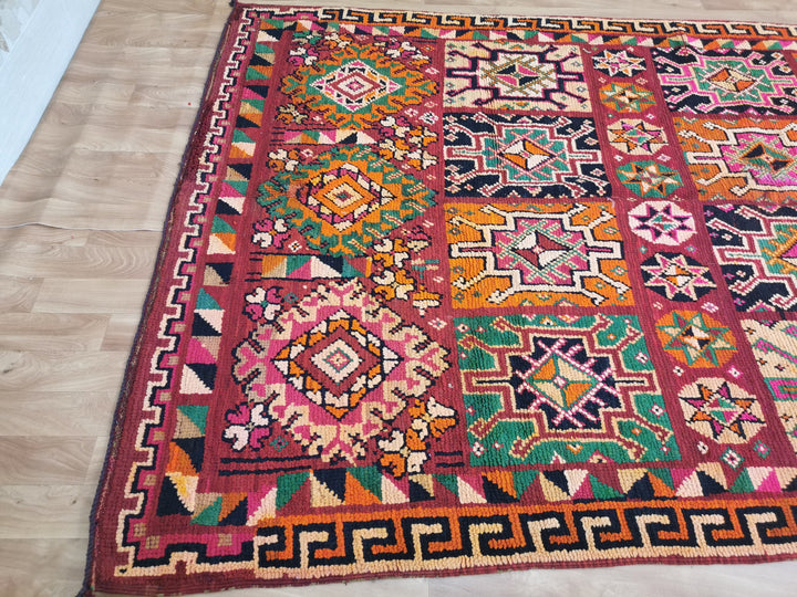 x.ft  berber moroccan rug beni mguild unique handknotted carpet, bohemian superb rug, handwoven rug, tribal carpet, handmade