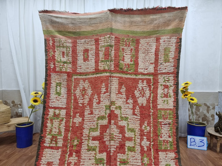  moroccan berber shaggy rug, red moroccan rug, beni mguild rug, moroccan carpet, handmade,  rug, tapis berbre, berber rug.