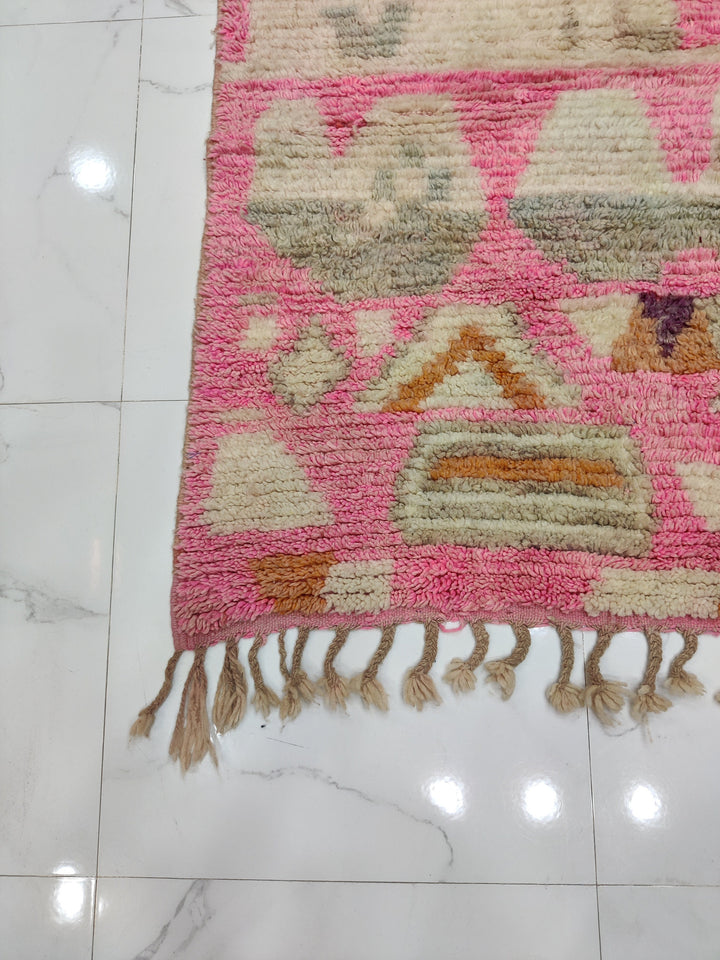 Pink Moroccan rug, Berber rug, Azilal rug, Berber teppich, Wool rug, Pink carpet, Large area rug, Handwoven rug, Azilal carpet, Beni rug