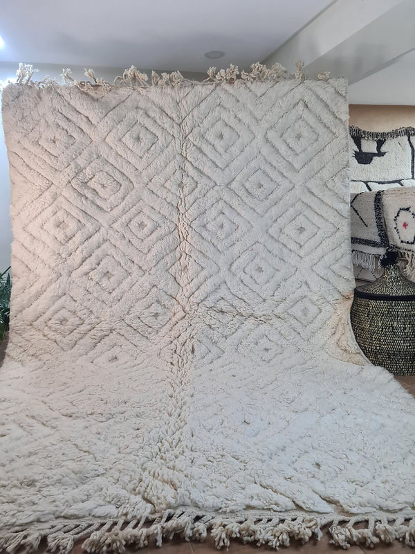 Transform Your Space with the Intricate Design of this Handmade Moroccan Rug 6.5x10ft